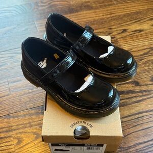 NWT Dr. Martens Kids' Black Patent “Maccy” Mary Jane Shoe